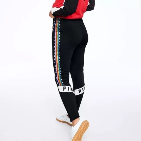 Victoria's Secret Pants - Pink Rainbow Stripe Yoga Leggings Track Pants